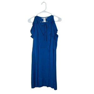 Diane Von Furstenberg Blue Silk Midi Dress Size 4